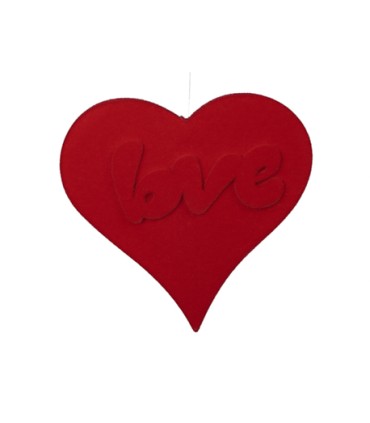 COEUR FLOQUE 40CM "LOVE" à la pièce