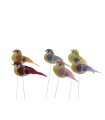 OISEAU Long.09.5CM aile+queue plume LES 12P