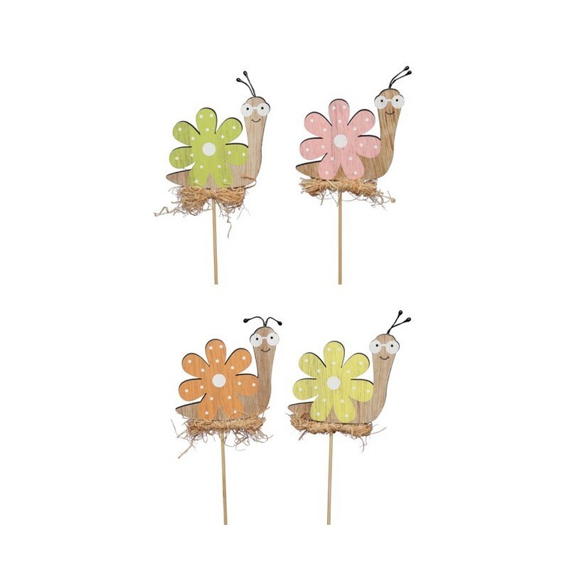 ESCARGOT BOIS MAISON "fleur" les 10P