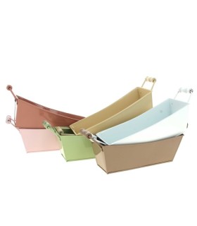 ZINC-JARDINIERE couleur 23.5X09 + POIGNEE BOIS à la pièce