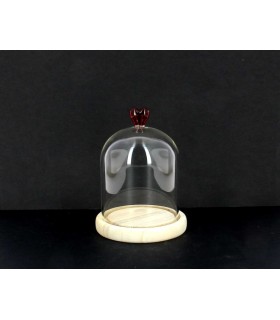 VERRE CLOCHE coeur rouge 010 H12CM