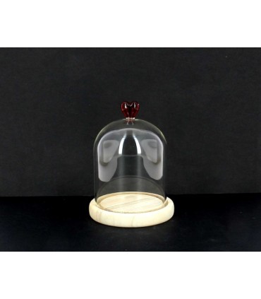 VERRE CLOCHE coeur rouge 010 H12CM