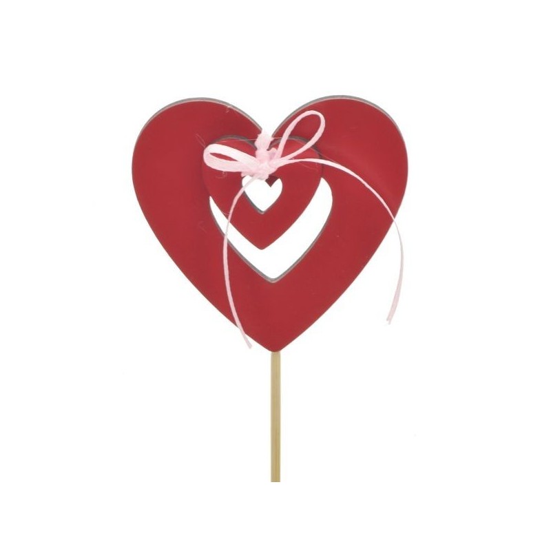 PIQUE COEUR BOIS DOUBLE 8CM H50CM les 10P