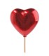 PIQUE COEUR ROUGE BRILLANT 6.5CM H50CM les 10P