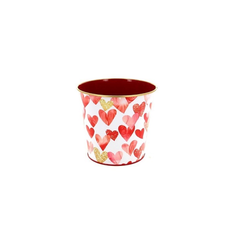 ZINC-C.POT BORD OR coeur 013.5 H12CM