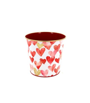 ZINC-C.POT BORD OR coeur 013.5 H12CM