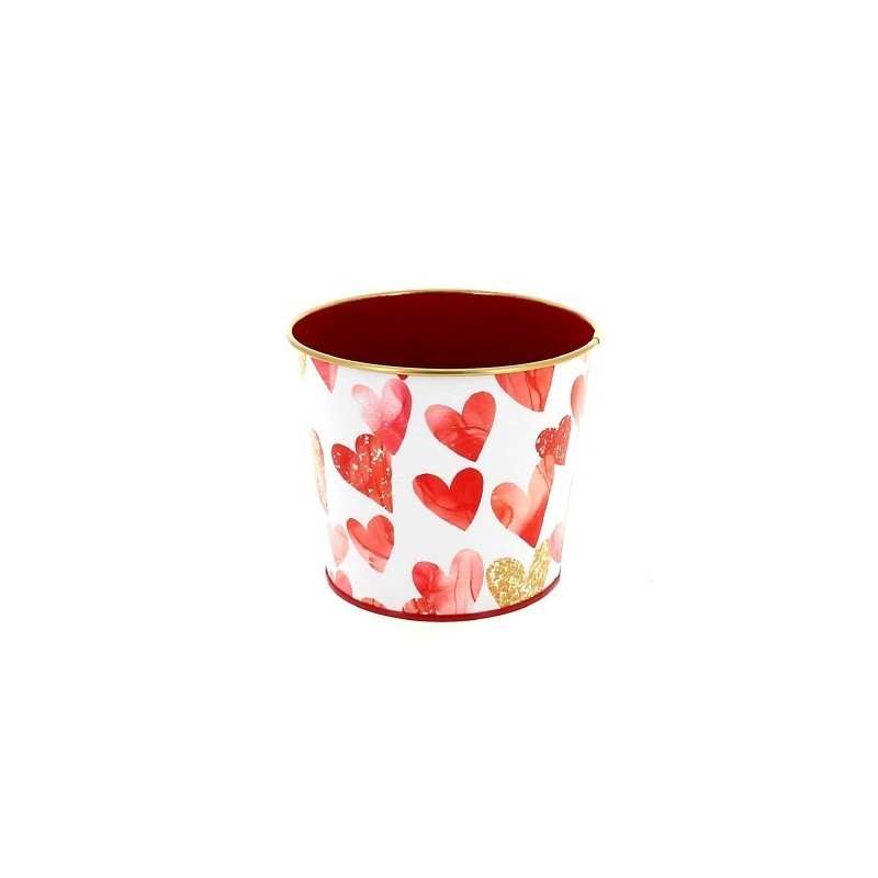 ZINC-C.POT BORD OR coeur 011.5 H09.5CM