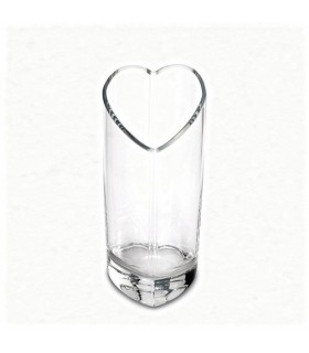 VERRE SOLIFLOR COEUR OBLIQUE H19CM pièce