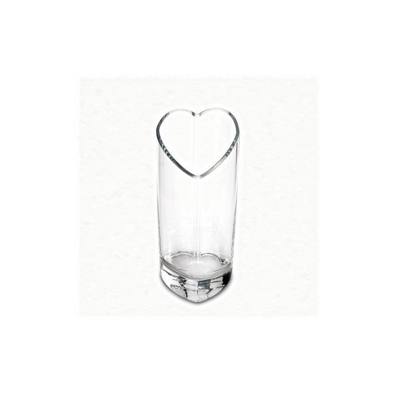 VERRE SOLIFLOR COEUR OBLIQUE H19CM pièce