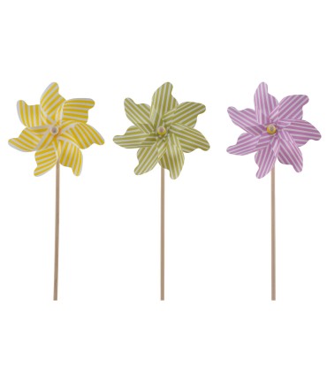 MOULIN A VENT PLASTIQUE ASSORT O7CM /12P