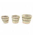 C.POT RAPHIA NATUREL/VERT O17.5 A 23CM SET 3P