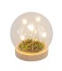 VERRE CLOCHE SUR SOCLE LED FLEURS H12.5CM O9.5 /4P