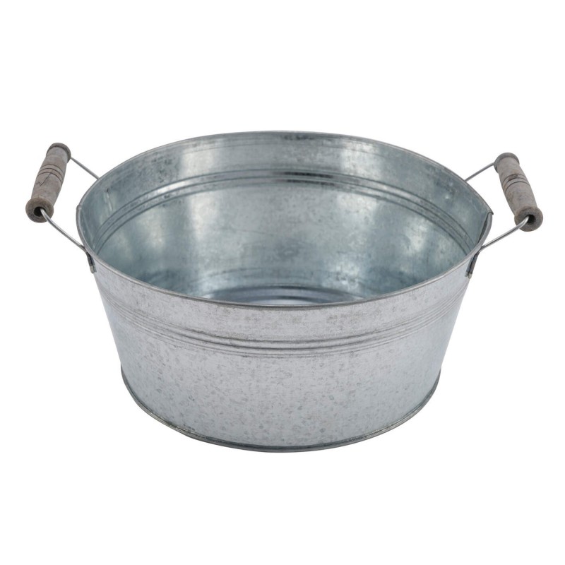 ZINC-BASSINE NATUREL + POIGNE O36CM /3P