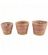 PANIER RAPHIA NAT/ROSE/ORA O17.5 A 23CM SET 3P 