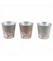ZINC-C.POT FLEURS ASSORT GRIS/MARRON O16CM /12P 