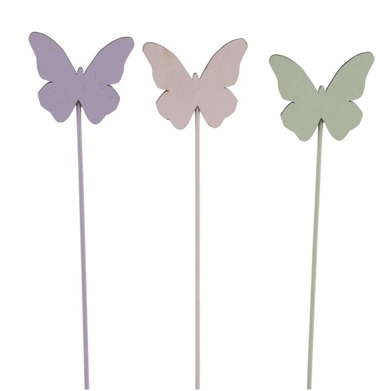 PAPILLON PIQUE BOIS O5CM ASSORT VIO/ROSE/VERT