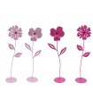 FLEUR METALIQUE +PIED H35CM ASSORT /4P
