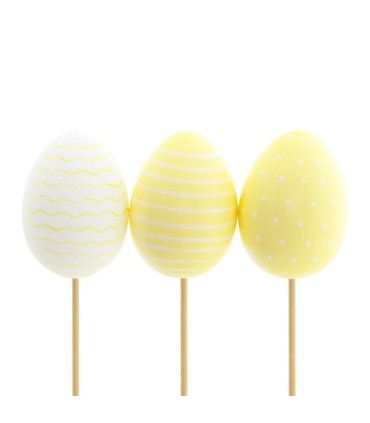 OEUF JAUNE ASSORTIE 50CM les 25P