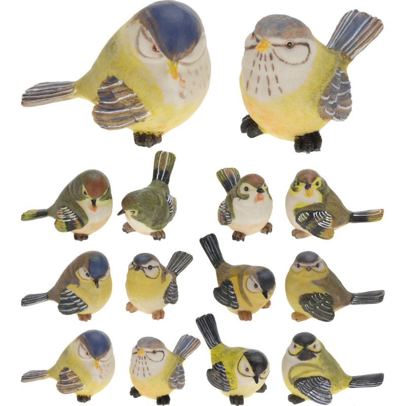 OISEAU COULEUR 13X07X09 ASSORT.les 12P