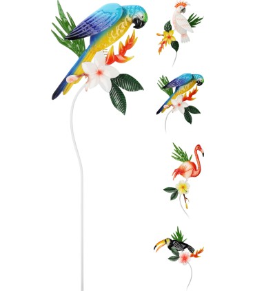 OISEAU TROPICAL METAL H88.5CM les 4P