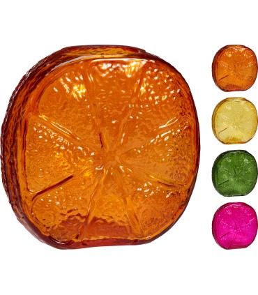 VERRE VASE PLAT CITRON 15CM les 4P