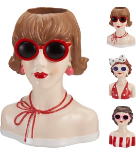 C.POT VISAGE LUNETTE H20CM les 3P