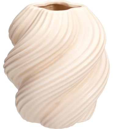 VASE DOLOMITE TWIST blanc H16CM à la pièce