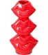 VASE 3 LEVRES ROUGE H20.5CM les 12P