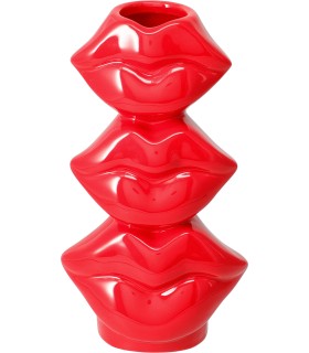 VASE 3 LEVRES ROUGE H20.5CM les 12P