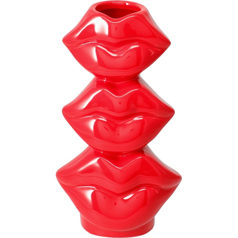 VASE 3 LEVRES ROUGE H20.5CM les 12P
