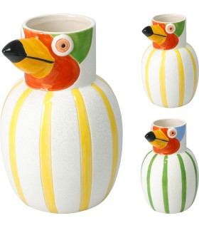 VASE OISEAU RAYE H22CM les 2P
