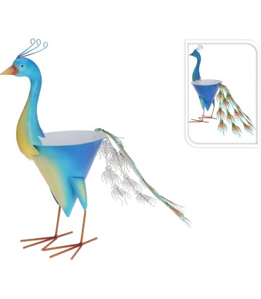 PAON POT METAL H44CM les 2P