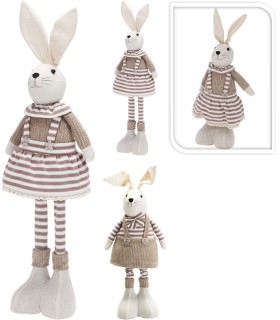 LAPIN RAYE MARRON H58CM les 2P
