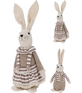LAPIN RAYE MARRON H29CM les 2P
