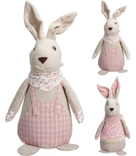 LAPIN TISSU VICHY H27CM les 2P