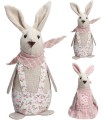 LAPIN TISSU ROSE H17CM les 2P