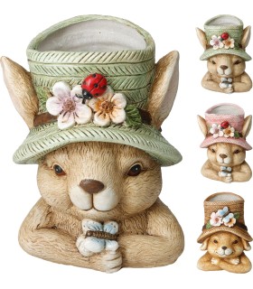 C.POT LAPIN CHAPEAU 09 H20CM les 6P