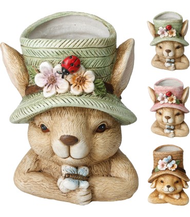 C.POT LAPIN CHAPEAU 09 H20CM les 6P