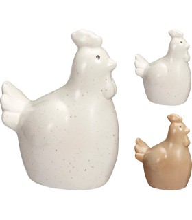 POULE DECO COULEUR VERNIS H13CM les 12P