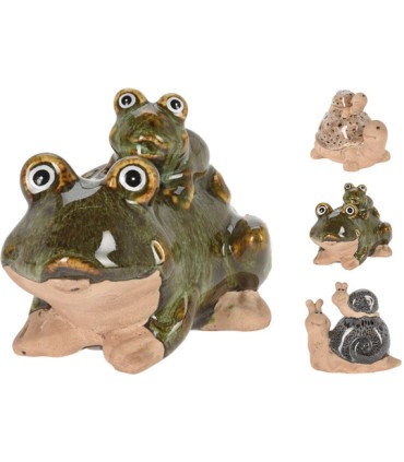 ANIMAUX DE JARDIN PORCELAINE + PETIT ASSORT/12P