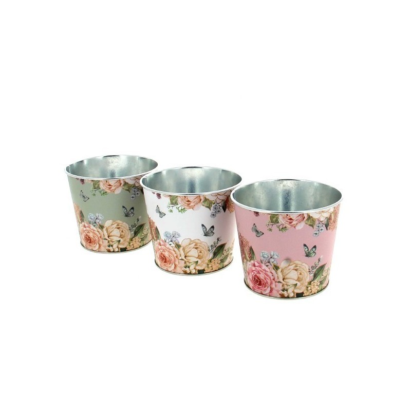 ZINC-POT 013.5 "fleurs et papillon" les 12P