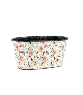 ZINC-JARD.25X12.5 H12.5CM Fleur pétale noir les 6P