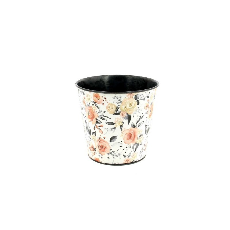 ZINC-POT 013 H12.5CM Fleur pétale noir les 6P