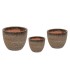 C.POT VERNIS BRUN 018 à 028CM set 3P