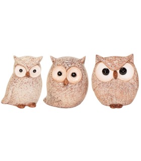 CHOUETTE 11X09 H12CM ASSORT.les 3P