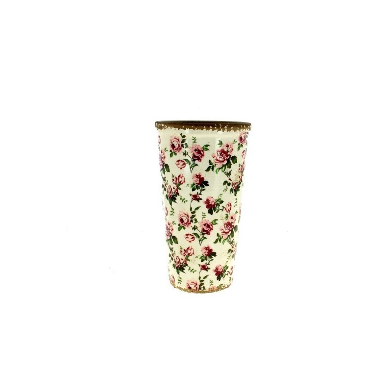 VASE ROSE ANCIENNE 014.5 H25.5CM les 2P
