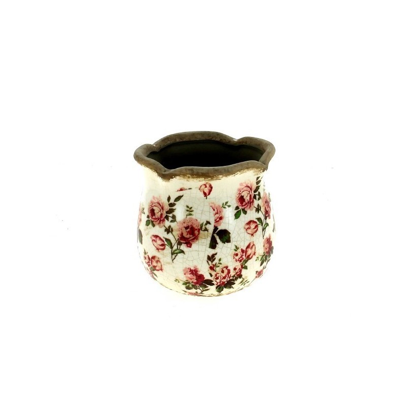 C.POT ROSE ANCIENNE 012 H12CM les 4P