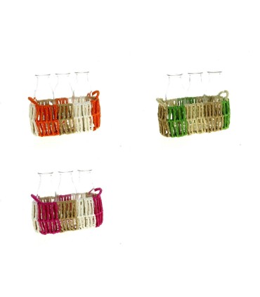 VERRE BOUTEILLE/3 H13.5CM - POT CORDE les 3P