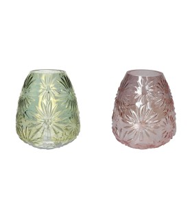 VERRE VASE OBU SARINA 09.7 H19.5CM les 2P