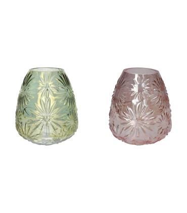 VERRE VASE OBU SARINA 09.7 H19.5CM les 2P